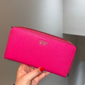 Hot pink Kate spade wallet